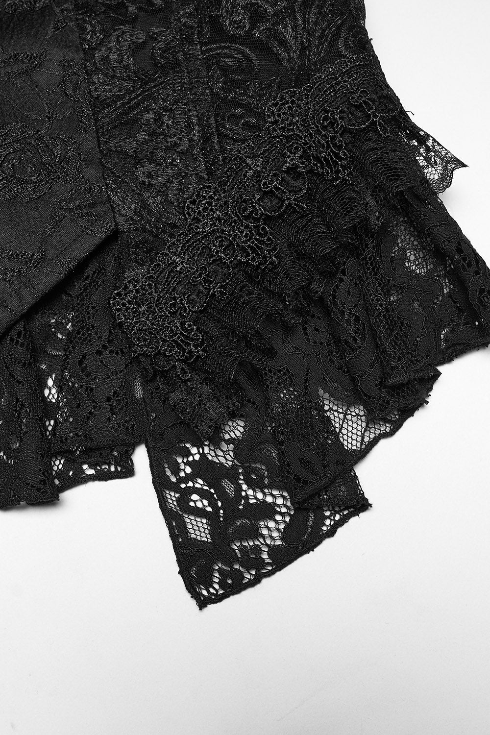 damask beaded ruffle hem waistcoat for women
