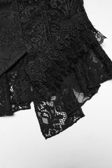 damask beaded ruffle hem waistcoat for women