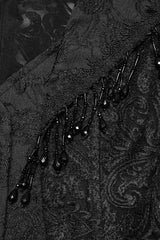 damask beaded ruffle hem waistcoat