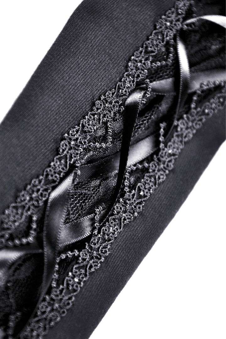 black corset satin ties