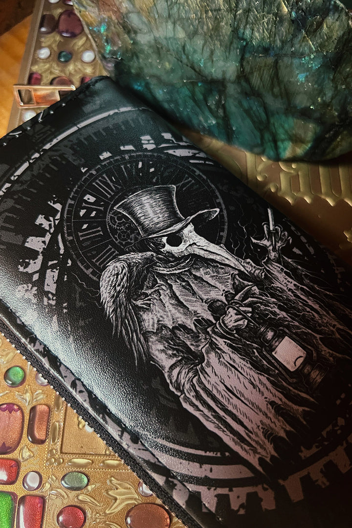 distressed witchy long wallet