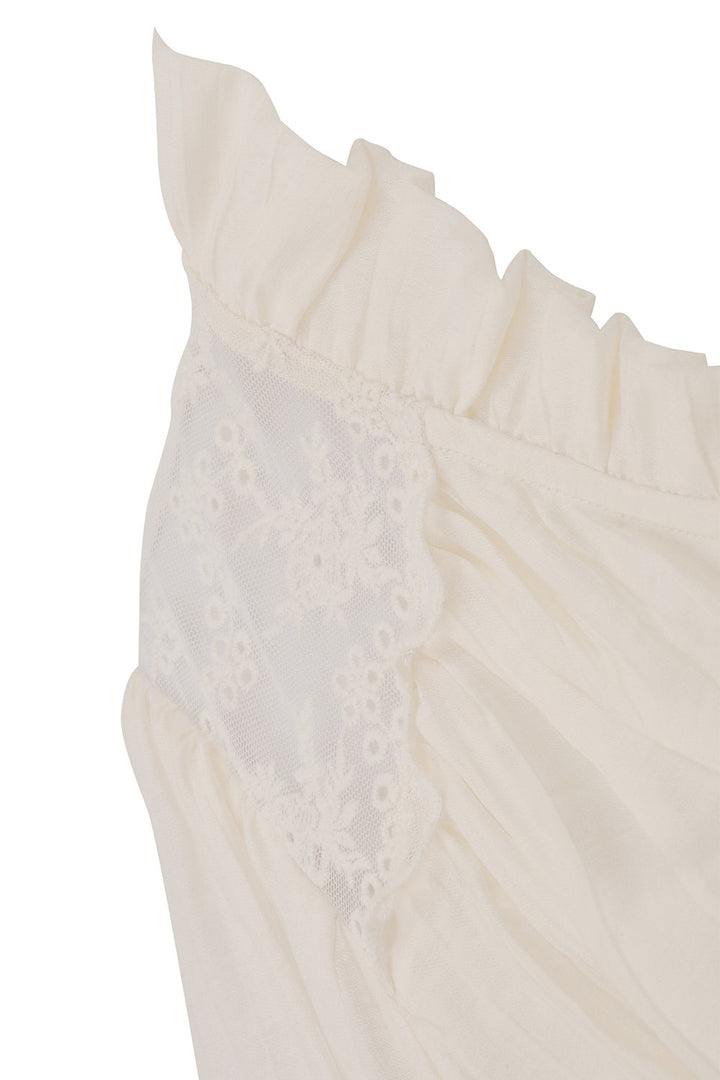 white romantic goth blouse with key pendant 