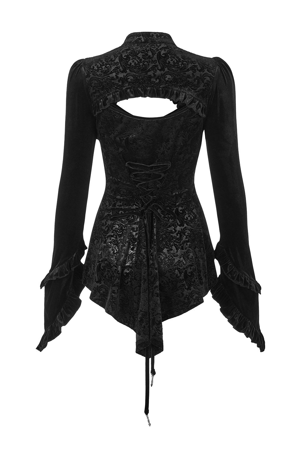 long sleeve ruffled romantic goth top