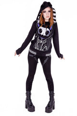 dark kawaii cat hoodie for women
