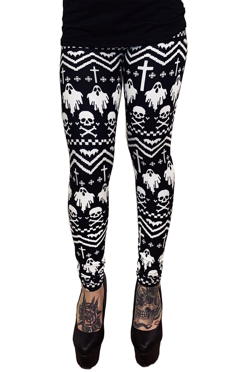 Gothic Xmas Winter Leggings I'm With Creepy - womens bottoms - VampireFreaks - Too Fast