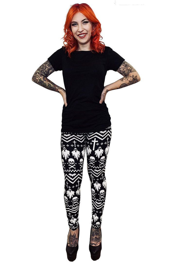 Gothic Xmas Winter Leggings I'm With Creepy - womens bottoms - VampireFreaks - Too Fast