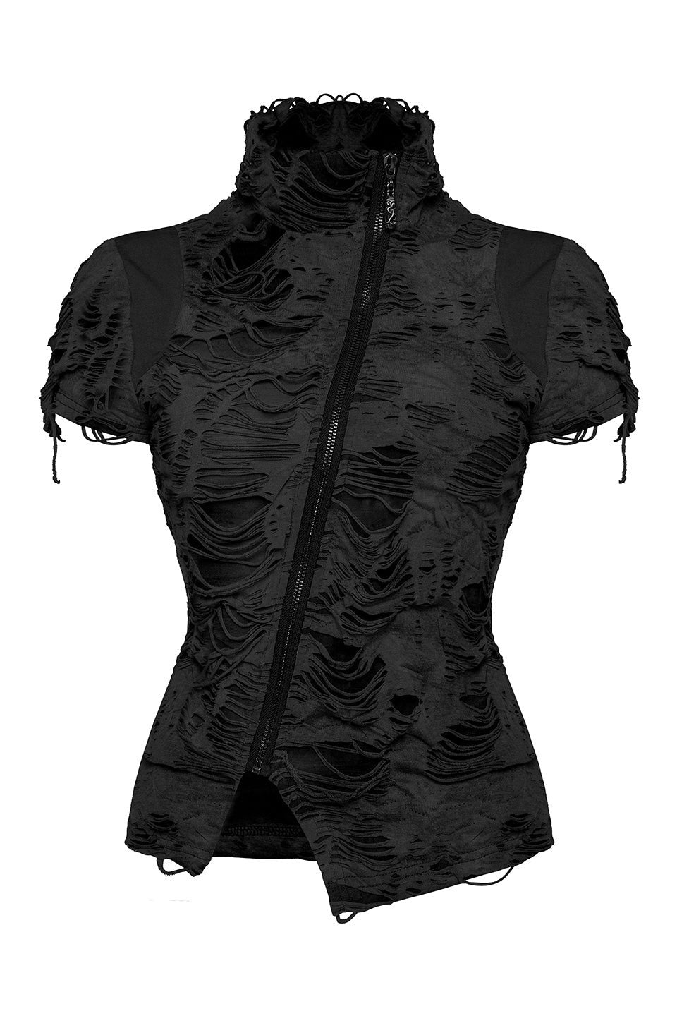 womens high collar post-apocalyptic shirt by punk rave