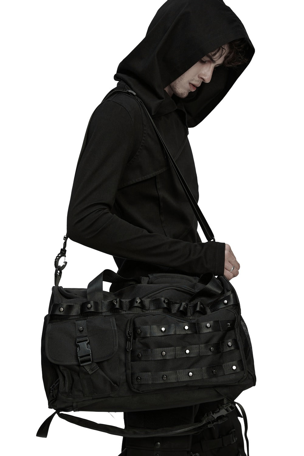 black punk shoulder bag by punk rave