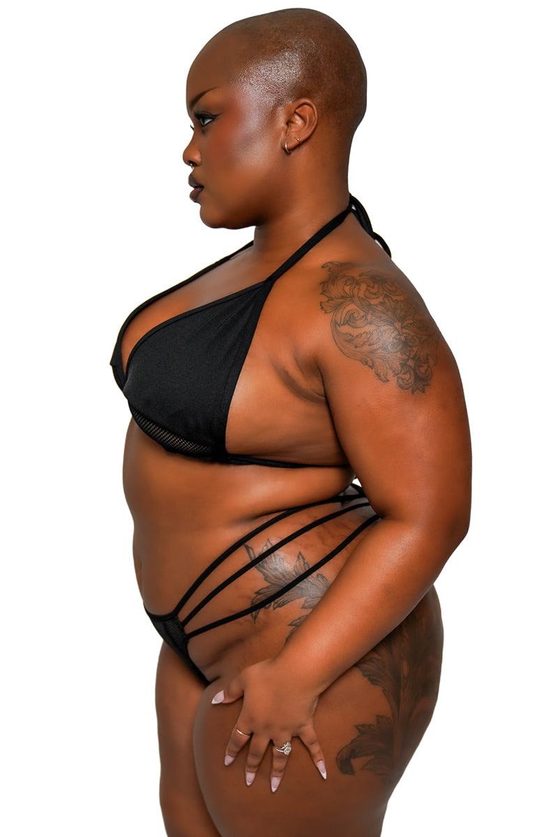 plus size fishnet bikini top by forest ink 