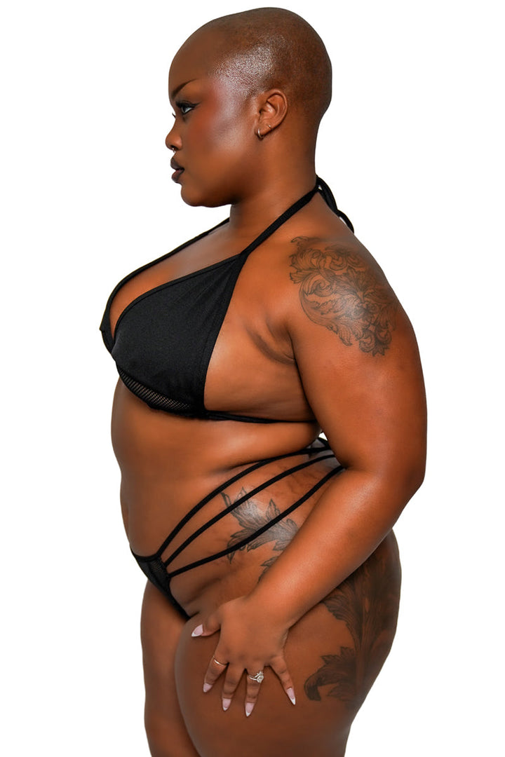 plus size fishnet bikini top by forest ink 