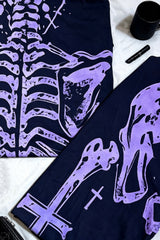 printed skeleton sleepwear set