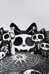 Skelekitty Throw Pillow