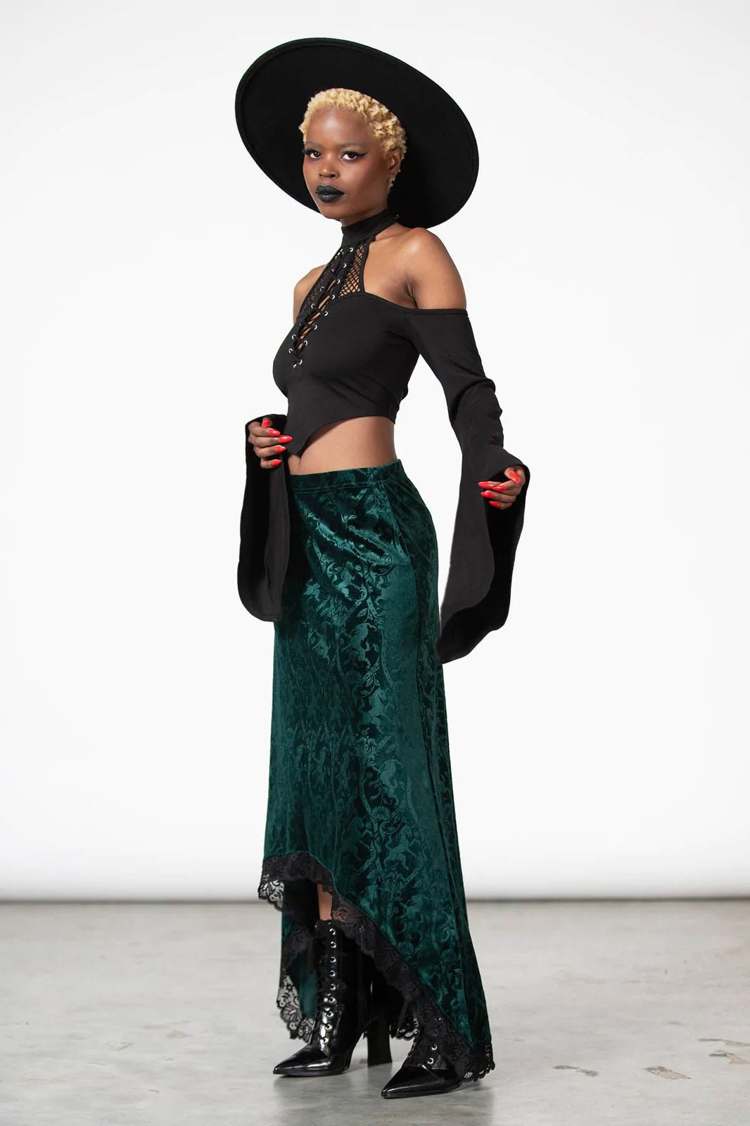 Grailed Maxi Skirt [EMERALD] - skirts - VampireFreaks - Killstar