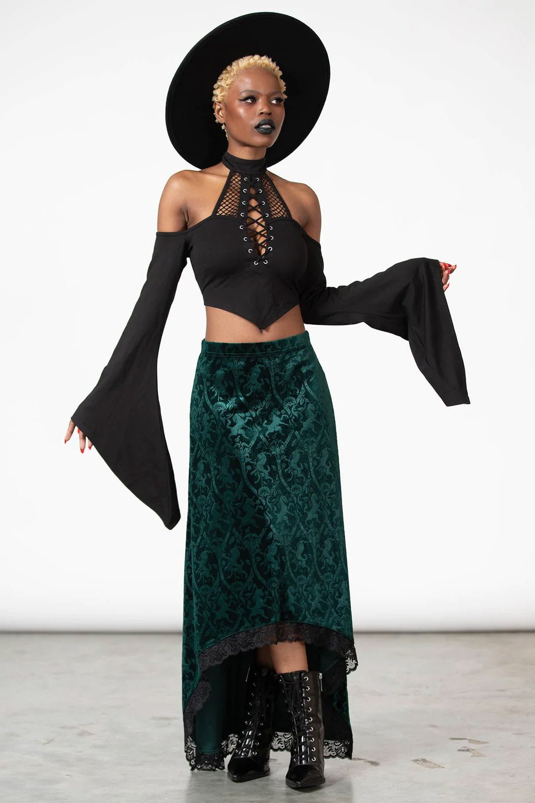 Grailed Maxi Skirt [EMERALD] - skirts - VampireFreaks - Killstar