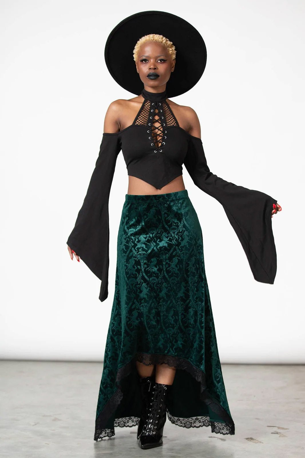 Grailed Maxi Skirt [EMERALD] - skirts - VampireFreaks - Killstar