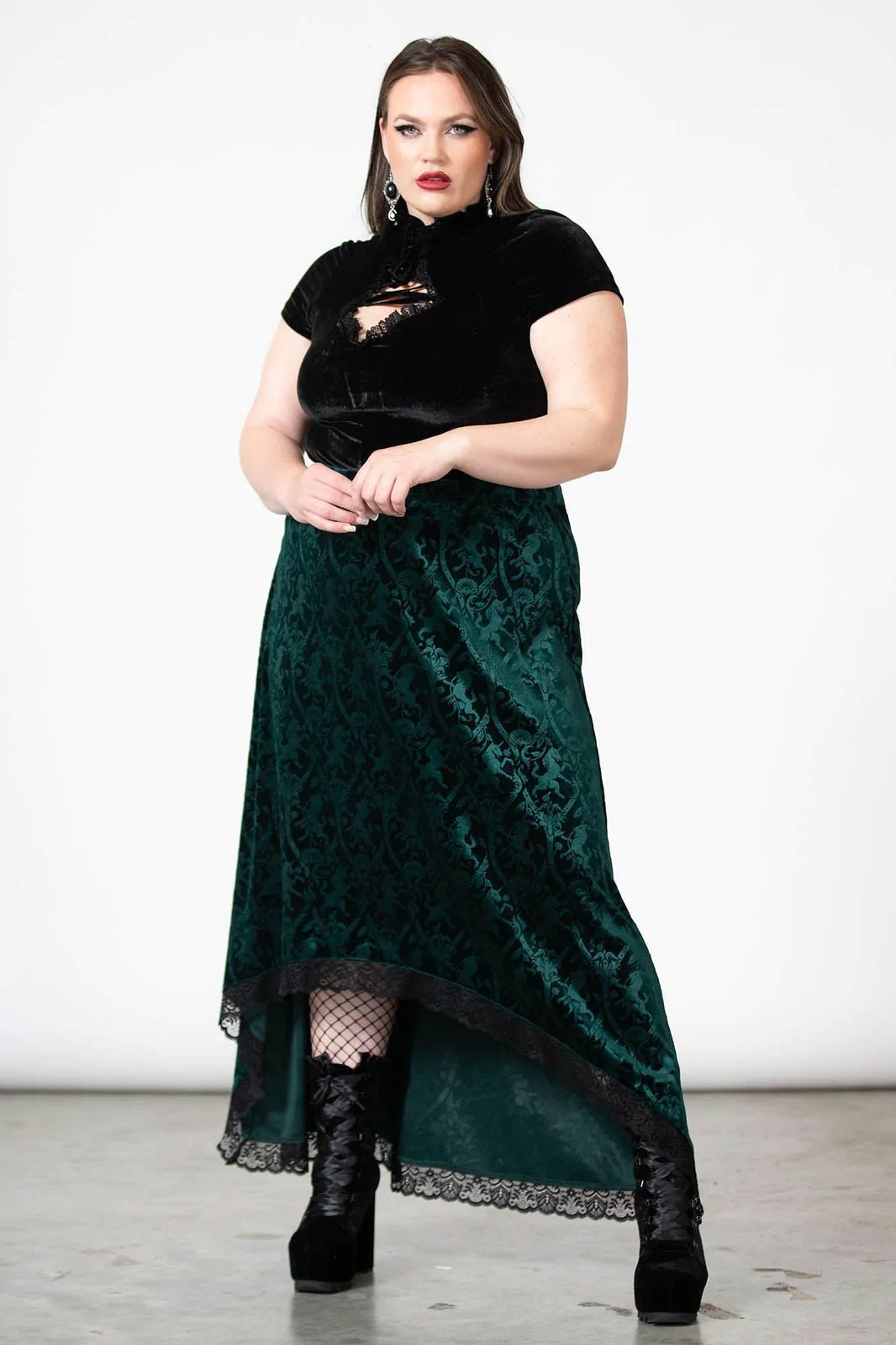 Grailed Maxi Skirt [EMERALD] - skirts - VampireFreaks - Killstar