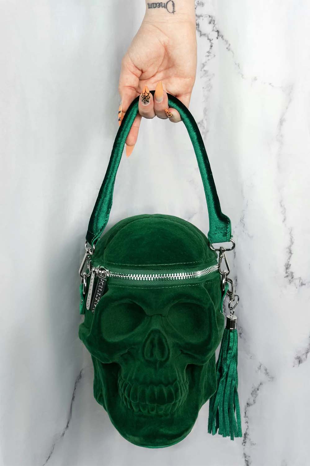 KILLSTAR Grave Digger Skull ハンドバッグ Grave Digger Skull Handbag [VELVET] | Killstar