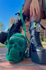 Grave Digger Skull Handbag [Green] - bags & wallets - VampireFreaks - Killstar