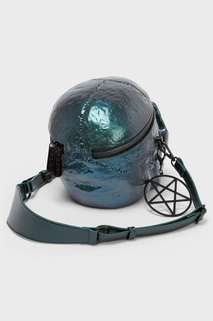 Grave Digger Skull Handbag [GREEN OIL SLICK] - bags & wallets - VampireFreaks - Killstar