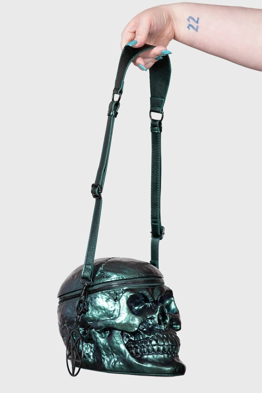 Grave Digger Skull Handbag [GREEN OIL SLICK] - bags & wallets - VampireFreaks - Killstar