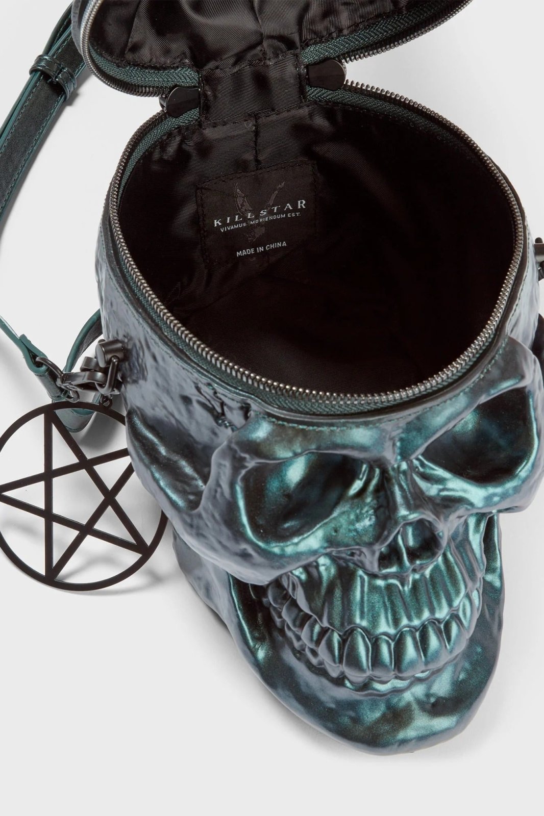 Grave Digger Skull Handbag [GREEN OIL SLICK] - bags & wallets - VampireFreaks - Killstar