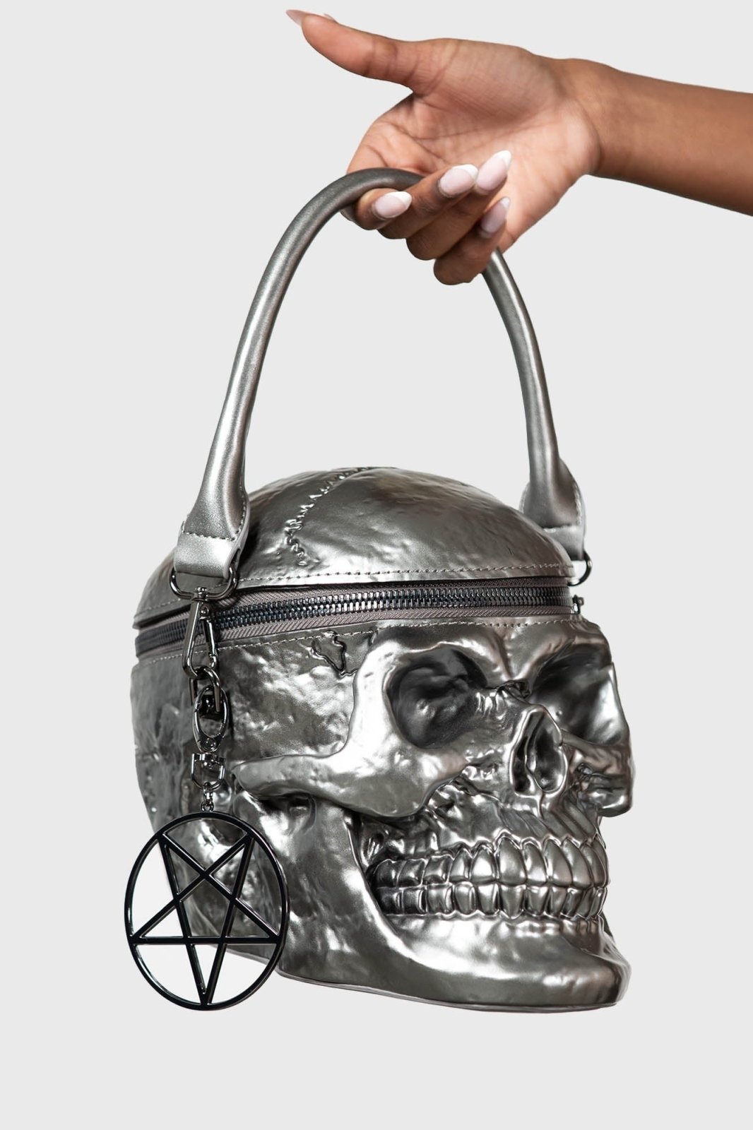 Grave Digger Skull Handbag [GUNMETAL] - bags & wallets - VampireFreaks - Killstar