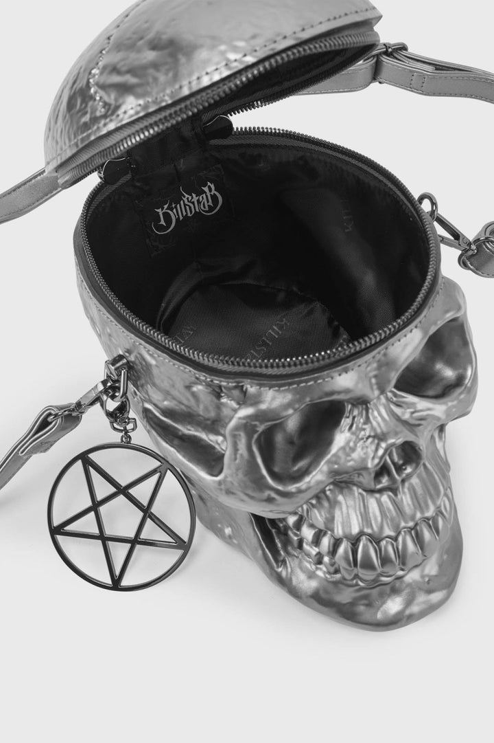 Grave Digger Skull Handbag [GUNMETAL] - bags & wallets - VampireFreaks - Killstar