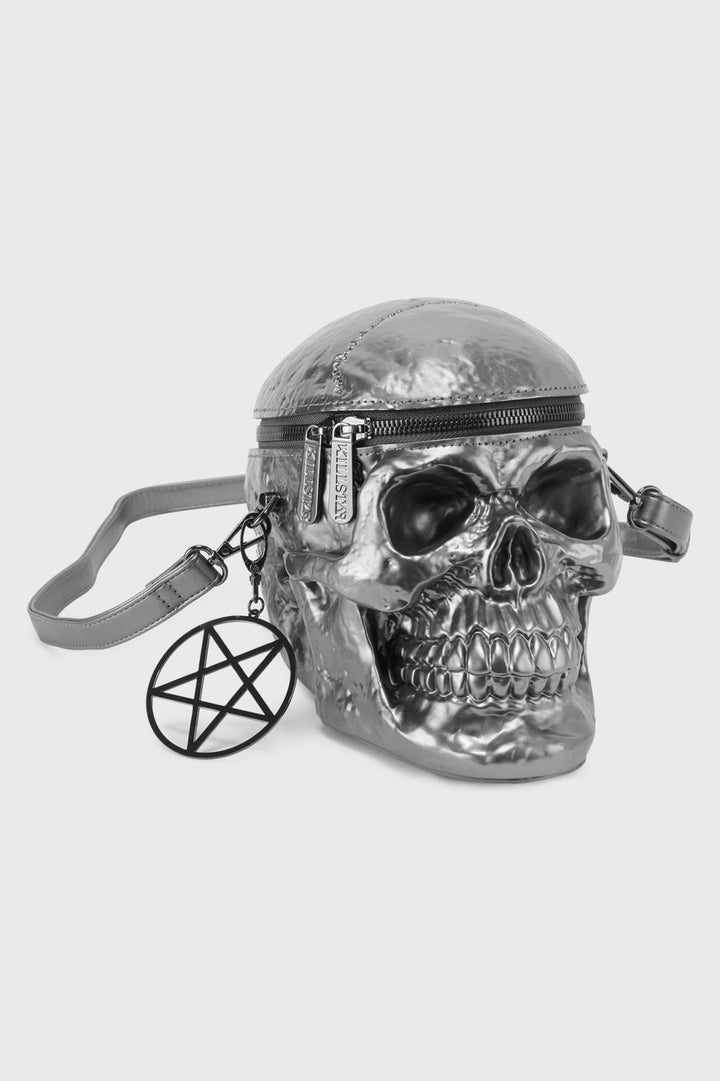 Grave Digger Skull Handbag [GUNMETAL] - bags & wallets - VampireFreaks - Killstar