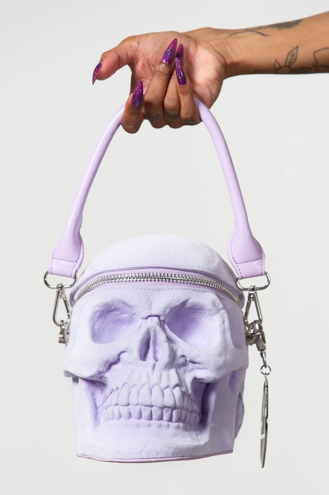 Grave Digger Skull Handbag [LILAC] - bags & wallets - VampireFreaks - Killstar