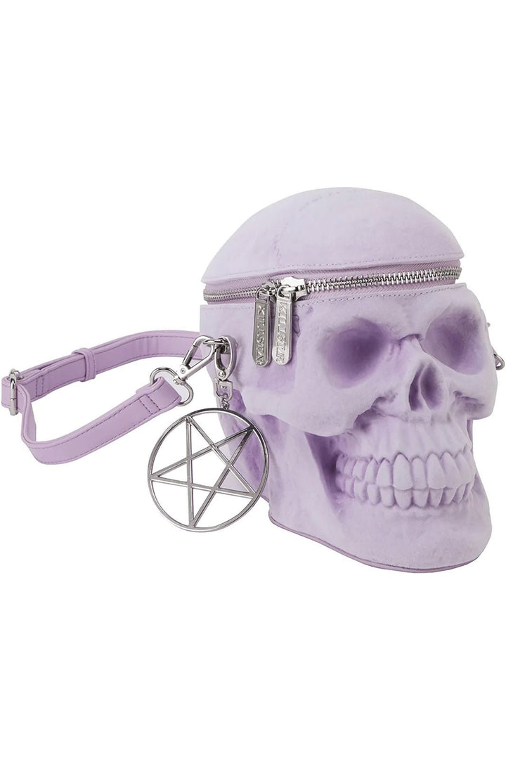 Grave Digger Skull Handbag [LILAC] - bags & wallets - VampireFreaks - Killstar