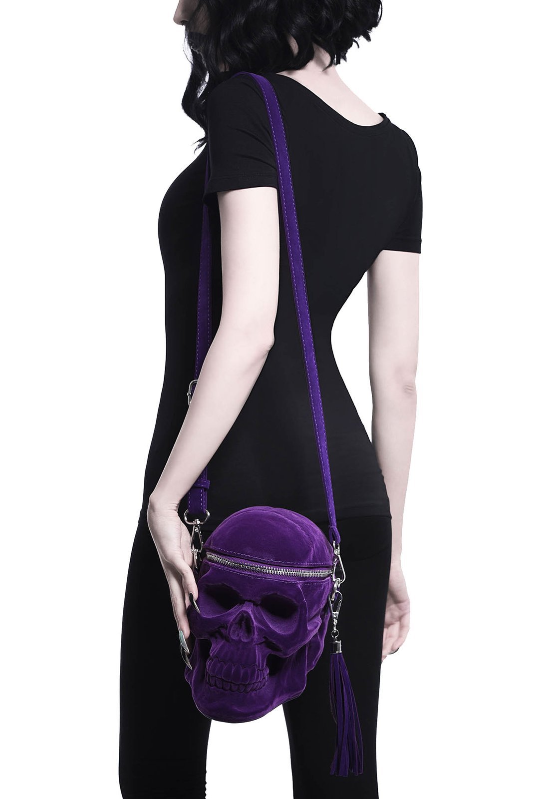 Grave Digger Skull Handbag [Plum Purple] – VampireFreaks