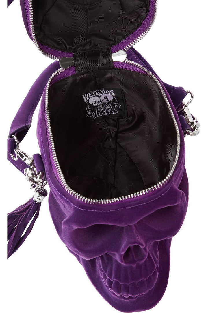 Grave Digger Skull Handbag [Plum Purple] - bags & wallets - VampireFreaks - Killstar