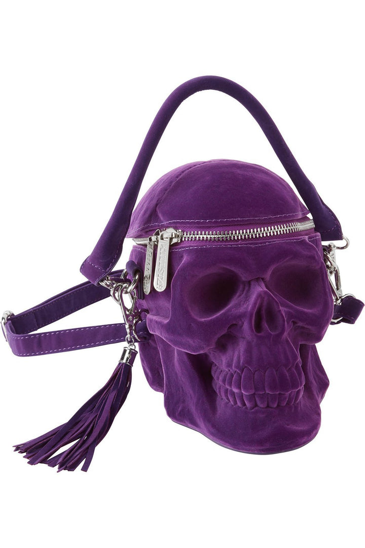 Grave Digger Skull Handbag [Plum Purple] - bags & wallets - VampireFreaks - Killstar