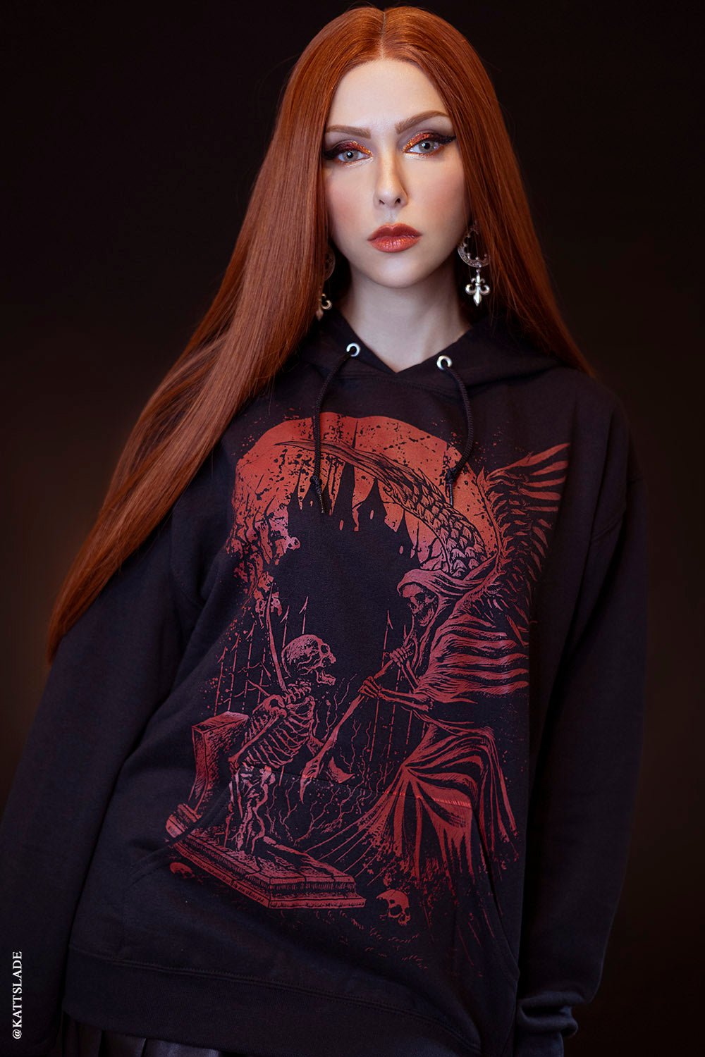 Grave Robber Hoodie [BLOOD RED] - mens outerwear - VampireFreaks - VampireFreaks