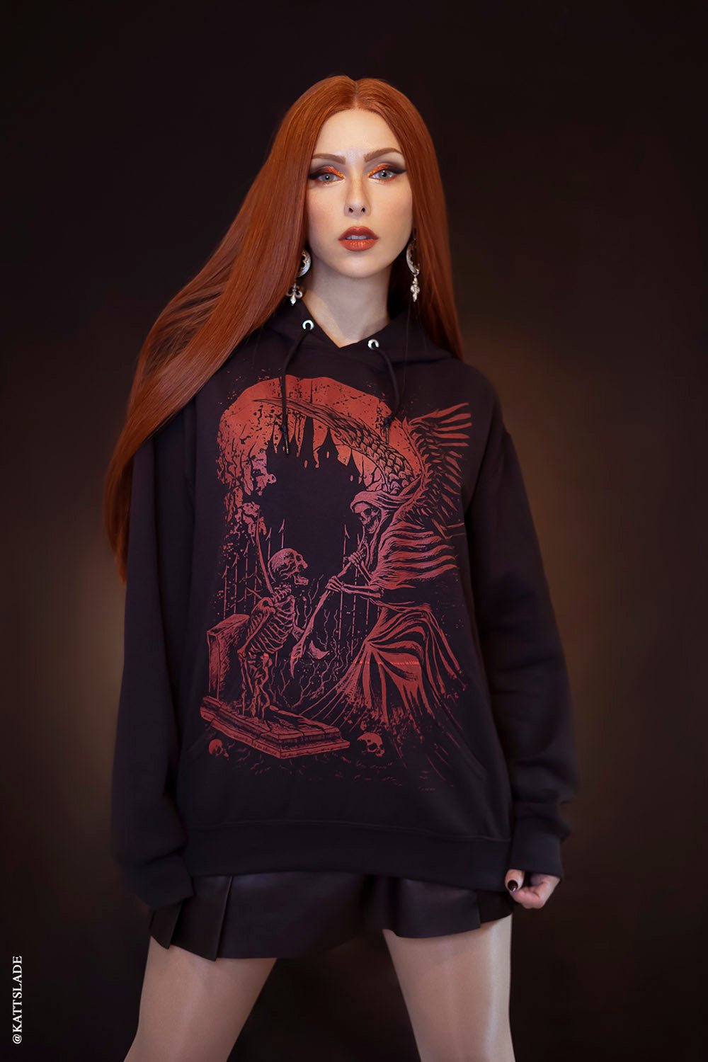 Grave Robber Hoodie [BLOOD RED] - mens outerwear - VampireFreaks - VampireFreaks