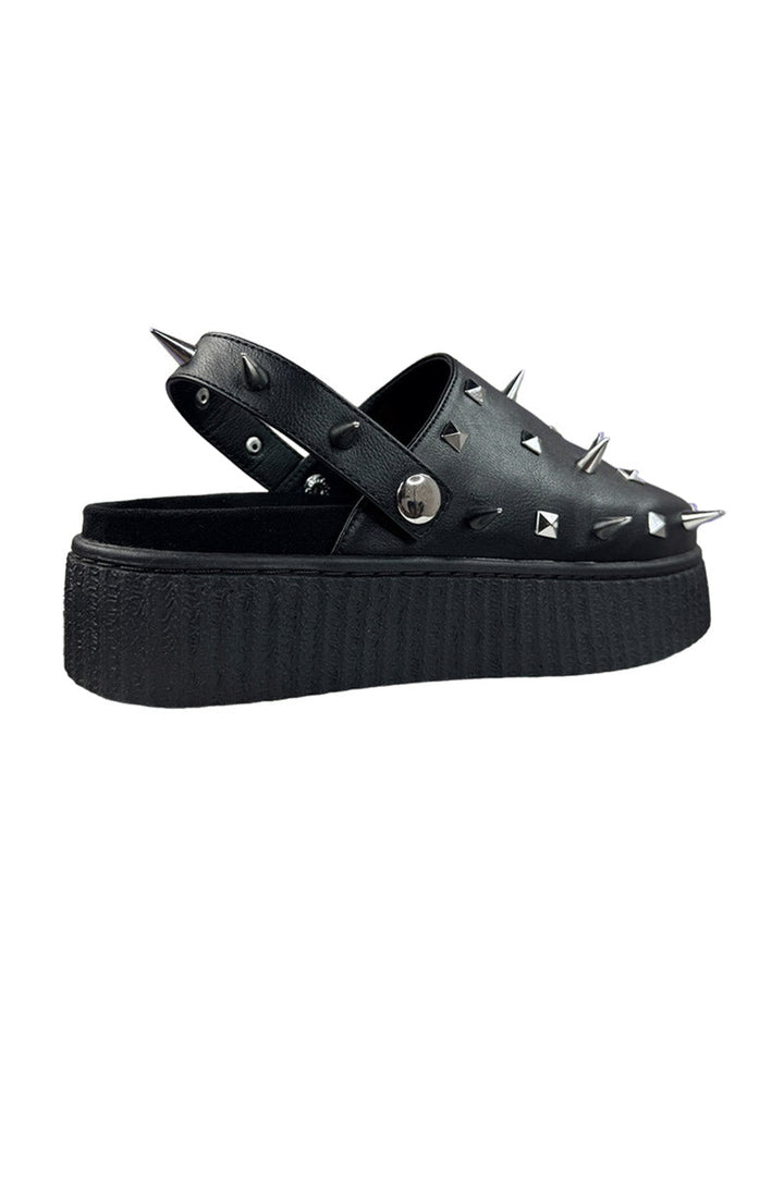 Grave Spike Platforms [BLACK/SILVER] - womens shoes - VampireFreaks - Strangecvlt