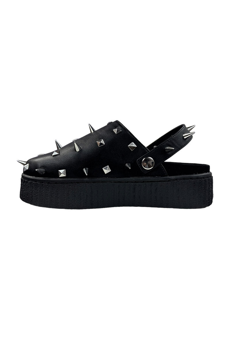 Grave Spike Platforms [BLACK/SILVER] - womens shoes - VampireFreaks - Strangecvlt