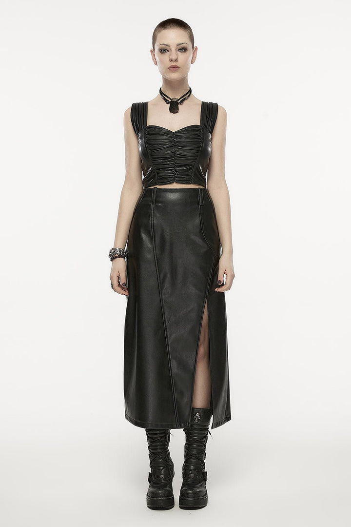 Gravelands Leather Maxi Skirt - skirts - VampireFreaks - Punk Rave