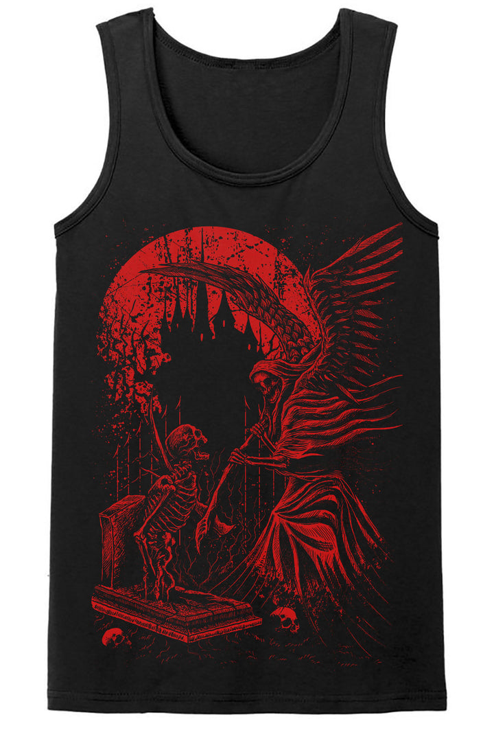 black and red goth tank top for men