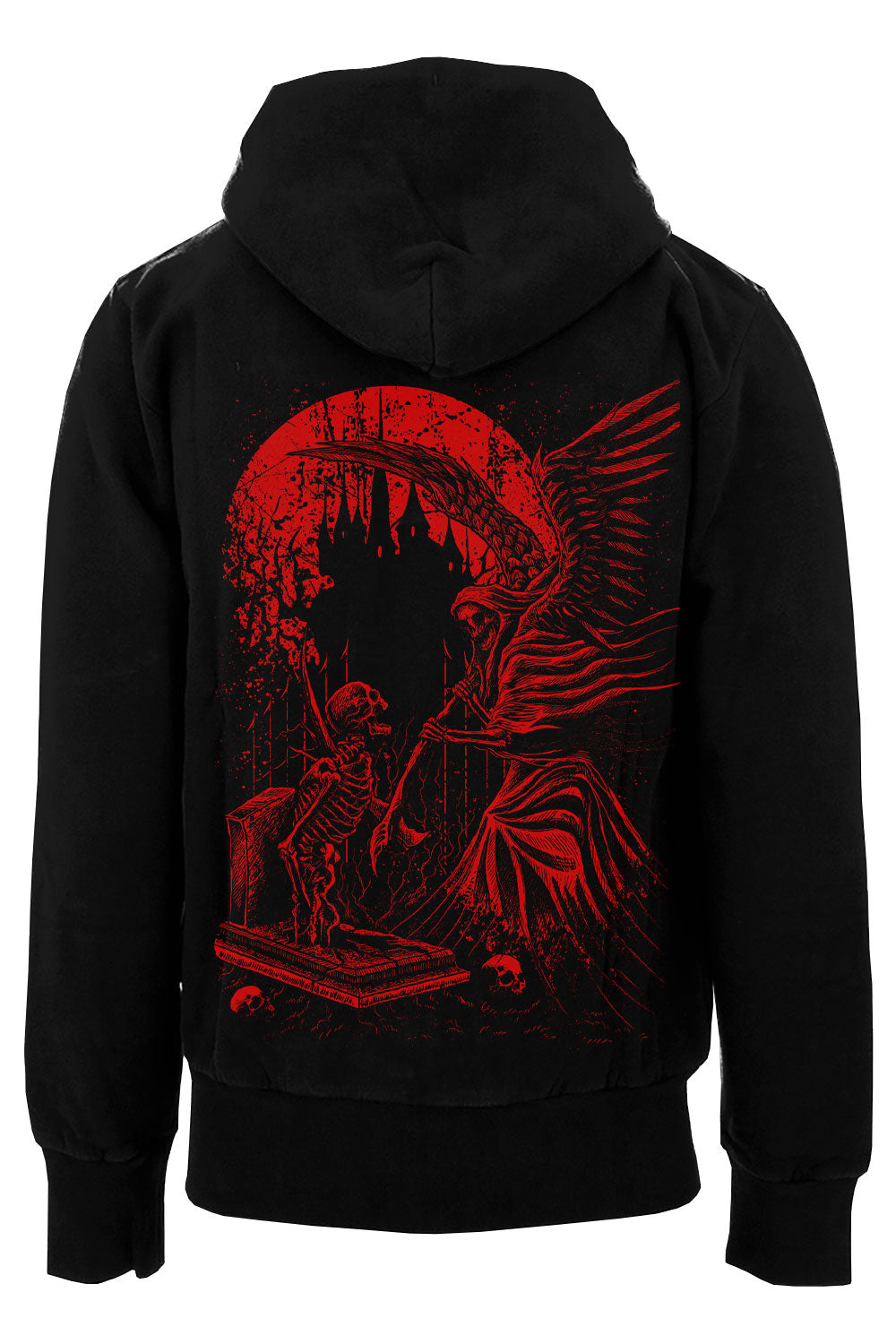 mens red and black horror hoodie