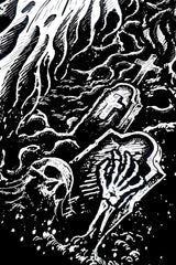 graveyard scene graphic shirt 
