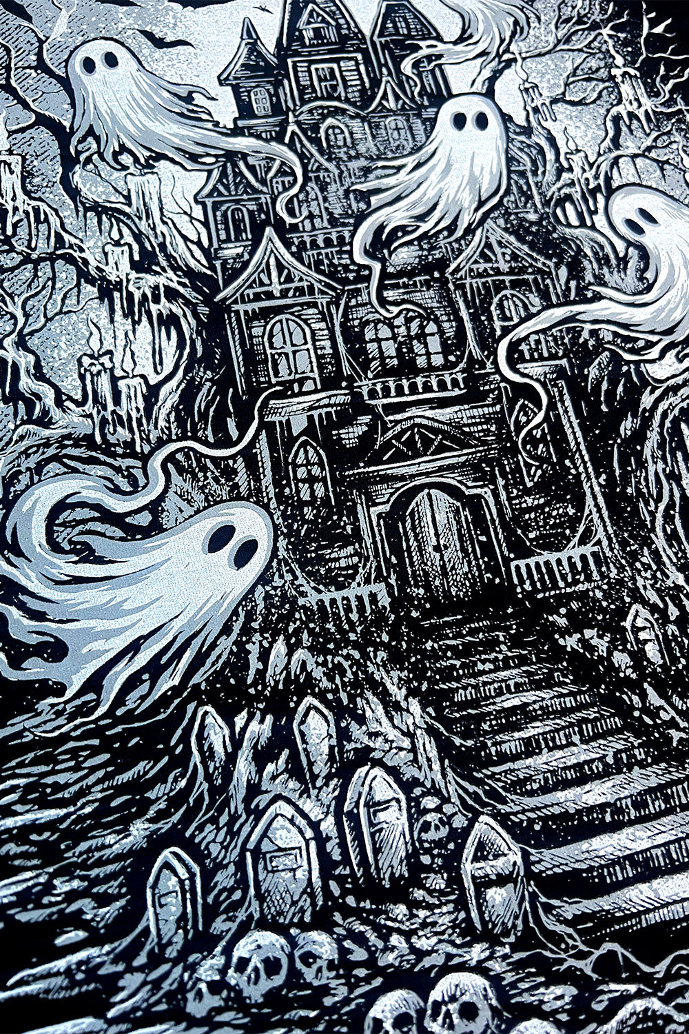 spooky cute ghost and haunted house shirt