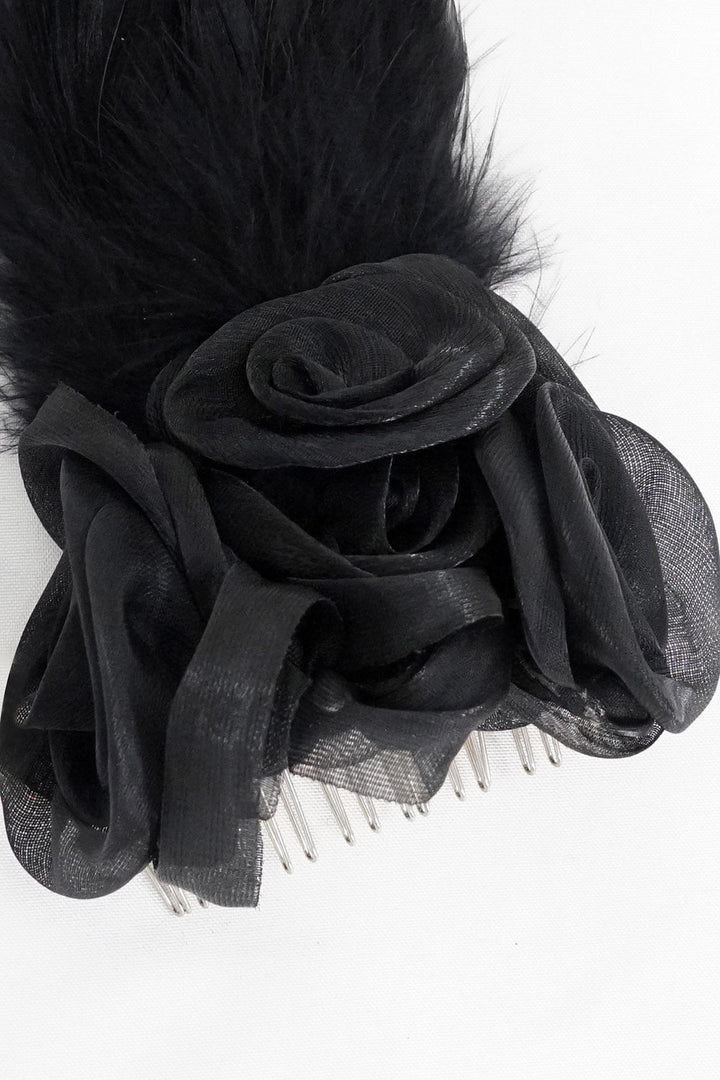 Graveyard Gardens Feather Hairpin - hats & scarves & headwear - VampireFreaks - Devil Fashion