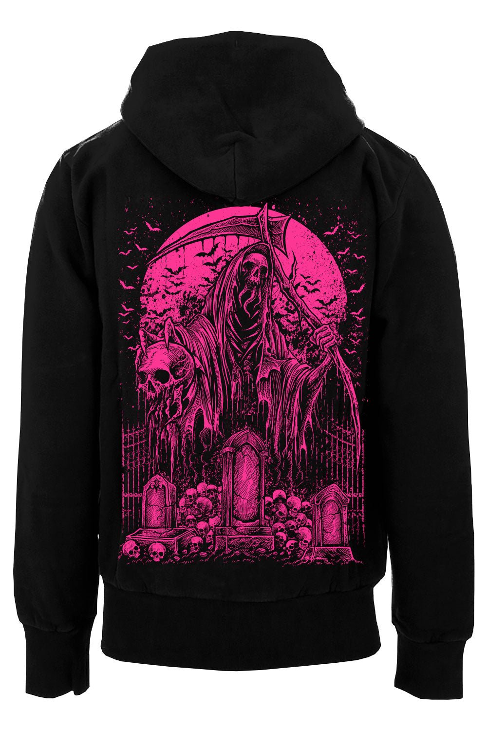 Graveyard Grim Reaper Hoodie [PINK] - mens outerwear - VampireFreaks - VampireFreaks