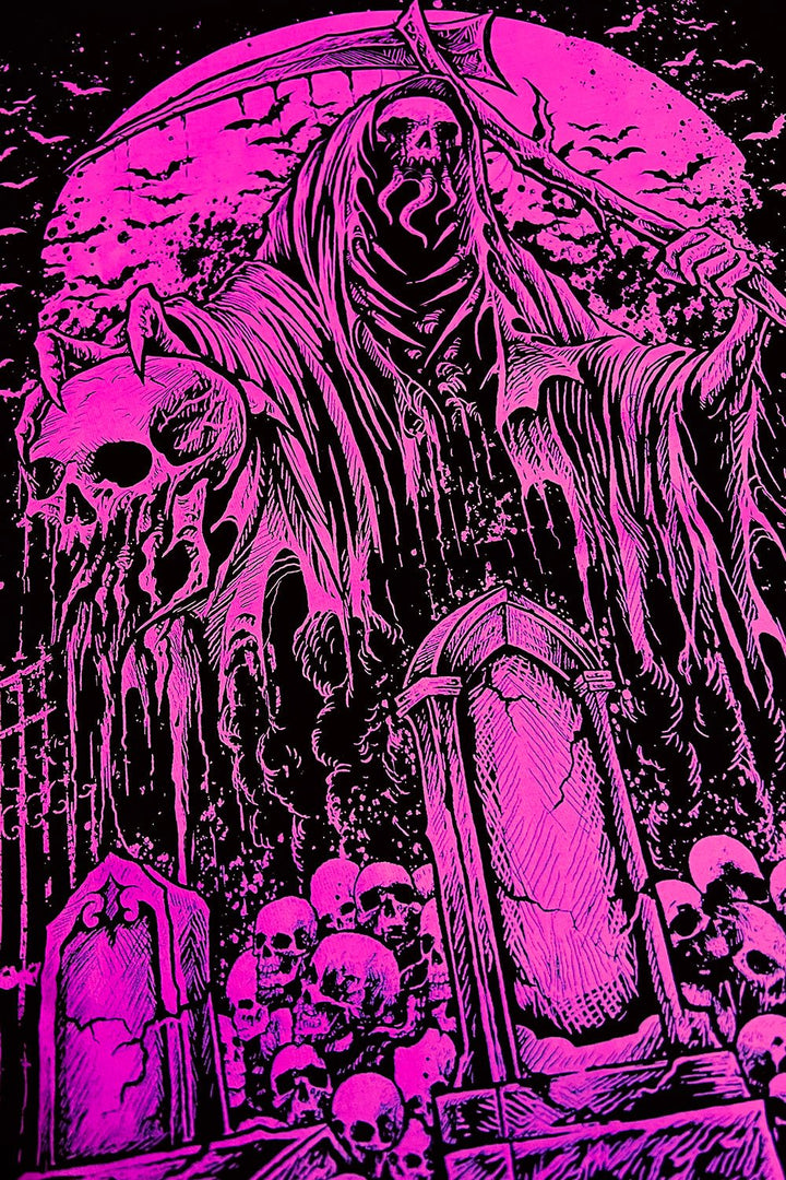 Graveyard Grim Reaper Hoodie [PINK] - mens outerwear - VampireFreaks - VampireFreaks