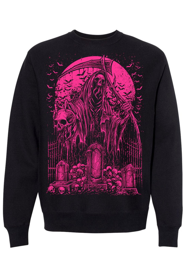 Graveyard Grim Reaper Sweatshirt [PINK] - mens outerwear - VampireFreaks - VampireFreaks