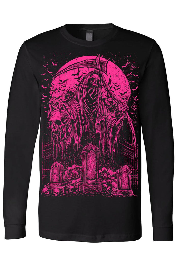 Graveyard Grim Reaper T-shirt [PINK] - graphic t-shirt - VampireFreaks - VampireFreaks