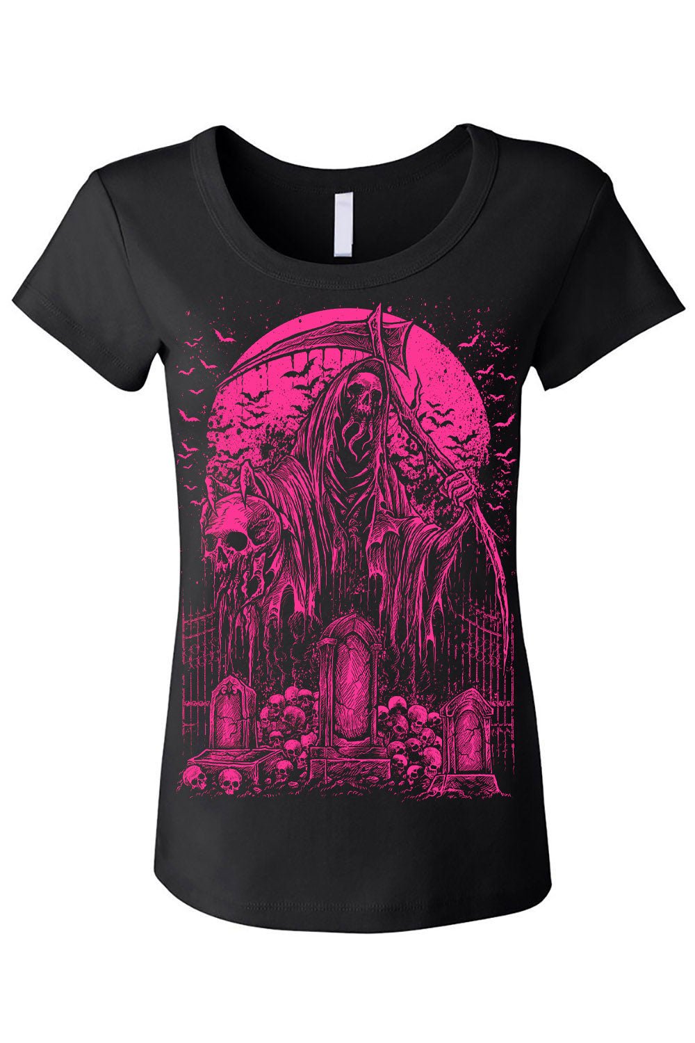 Graveyard Grim Reaper T-shirt [PINK] - graphic t-shirt - VampireFreaks - VampireFreaks