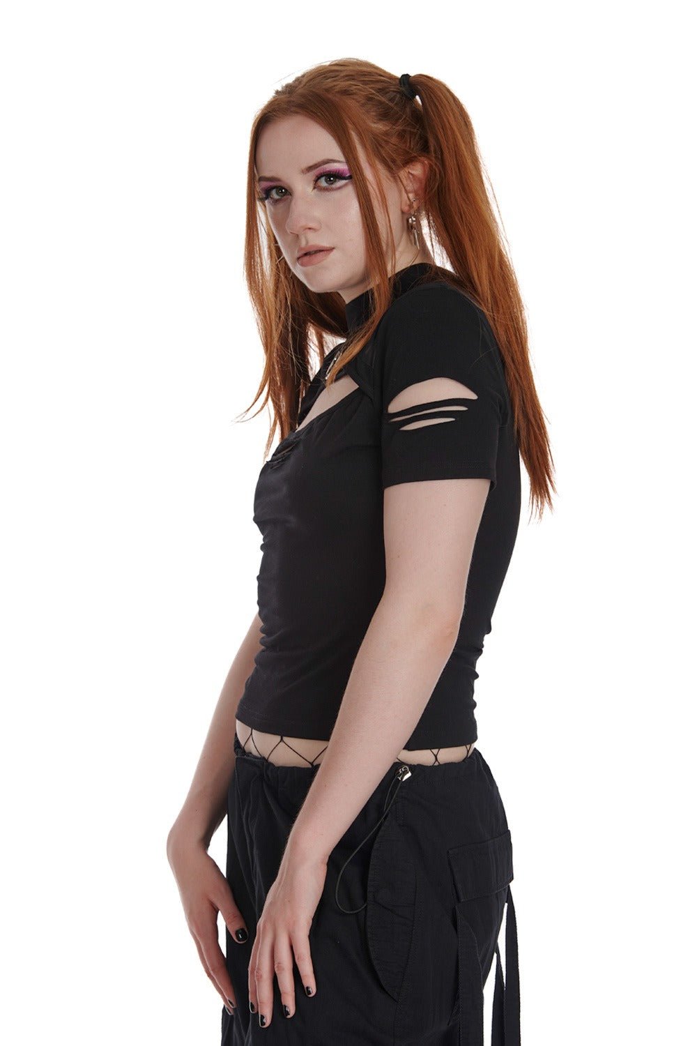 Gravitas Cut Out Top - womens tops - VampireFreaks - Banned Apparel / Lost Queen