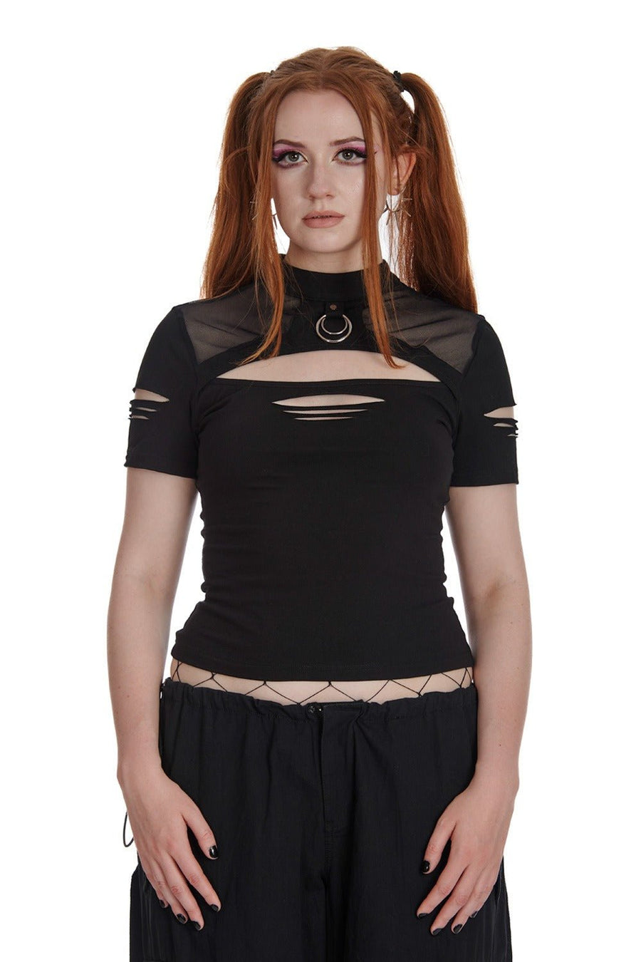 Gravitas Cut Out Top - womens tops - VampireFreaks - Banned Apparel / Lost Queen